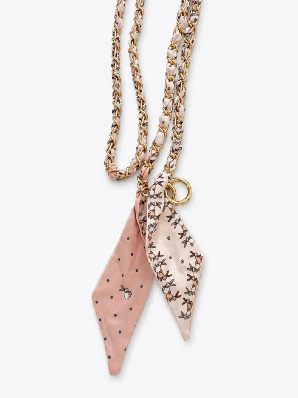 Ribbon Chain Phone Crossbody Lanyard with clear Tether Patch